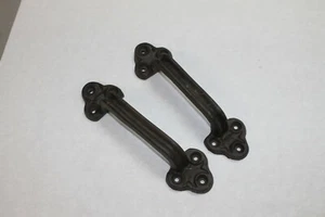2 manijas de hierro fundido estilo antiguo trébol puerta de granero cobertizo puerta tirador - Imagen 1 de 8
