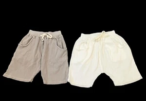 Tocoto Vintage Grey & White Kids Waffle Knit Shorts Organic Cotton BOGO! Size 8 - Picture 1 of 12