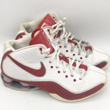 Nike Shoes Shox Elite Flight White Red  Basketball Sneakers 324830-161 5Y