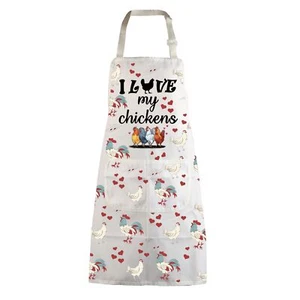 Funny Chicken Apron I Love My Chickens Gifts Farmhouse Chicken Lady Apron - Picture 1 of 7