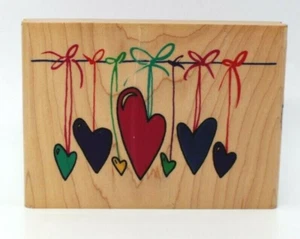 Hearts On A String Inkadinkado Inc. Kathy Davis Collection Rubber Stamp - Picture 1 of 3