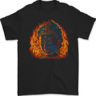 A Buddha Statue With Flames Mens T-Shirt 100% Cotton