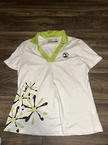Cutter Buck Polo Women’s Large Pebble Beach White Green #LL - Picture 1 of 3