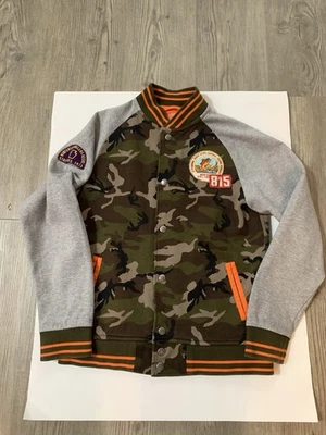 Jaqueta Polo Ralph Lauren Verde Cinza Camuflagem Remendo de Pesca Militar Y Grande 14/16 - Imagem 1 de 4