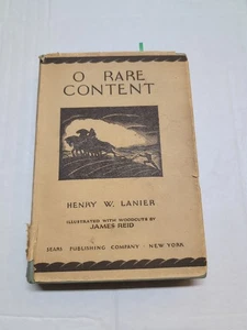 O RARE CONTENT HENRY W LANIER RARE VINTAGE HARDCOVER BOOK 1930 WITH DUSTJACKET - Picture 1 of 3