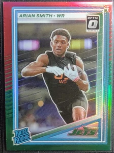 2025 Panini Donruss Arian Smith #386 Optic Rated Rookie Red Green Preview Jets - Picture 1 of 2