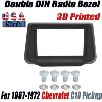 For Chevrolet C10 Truck, K5 Blazer & GMC 1967-1972 Double DIN Radio Bezel STEREO Foto 1 de 4