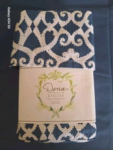 Bedskirt California King, "NEW' w/tags, 'Indigo Dream' Blue, Lattice Print OBO - Picture 1 of 8