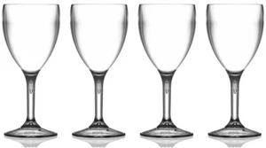 Weinglas klar - Wiederverwendbar Polycarbonat Kunststoff - 255 ml/9oz - 4er Pack - Bild 1 von 1