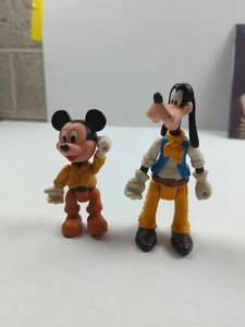 Vintage Arco Disney Mickey Goofy Western Cowboy Toy Posable Plastic Figurine - Picture 1 of 9
