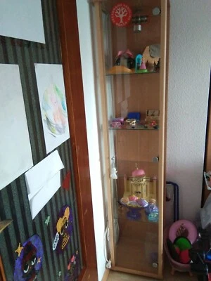 Glasvitrine (176x37x33 cm) Regal Schrank Sammlervitrine stehend mit Beleuchtung - Bild 1 von 4