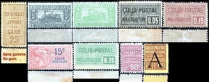 France"Colis Postaux/Parcel Post" 9 Timbres/stamps (1892-1928) Neuf*/MH - Bild 1 von 1