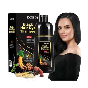 Black Hair Dye Shampoo 3 in 1 - 100% Covers Gray, Black Hair Color Shampoo Av... - Picture 1 of 7