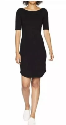 Three Dots Heritage Knit Dress Black Med Perfect Basic Great For Office Msrp$135 - Image 1 of 4