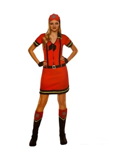 New Women’s Small Halloween Costume Sexy Firefighter Dress Boot Toppers Hat + - Picture 1 of 7