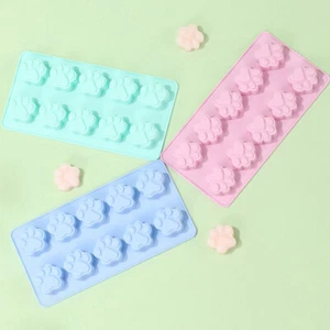 1Pc 10Hole Food Grade Silicone Paw Print Mold Reusable Dog Cat Paw Baking Mold - Picture 1 of 15