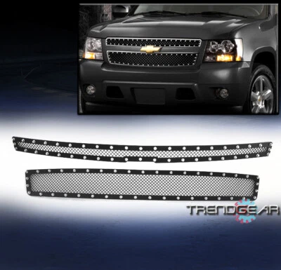 2007-2013 CHEVY AVALANCHE/SUBURBAN/TAHOE FRONT UPPER RIVET STAINLESS MESH GRILLE - Image 1 of 4