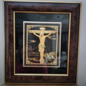 Stunning 24K Gold Christon The Cross At Betsemeni Made In Spain12"5x11"5 New - Picture 1 of 18