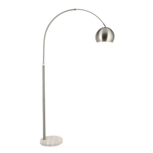 Vonluce Modern Floor Lamp for Living Room, Brushed Nickel Arc Floor Lamp with... - Picture 1 of 7