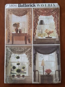 BUTTERICK PATTERN - 3804 SWAGS JABOT ROSETTES CURTAINS WINDOW TREATMENTS UNCUT - Picture 1 of 2