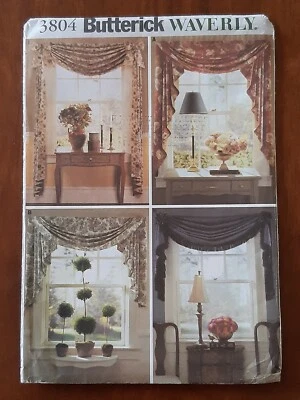 BUTTERICK PATTERN - 3804 SWAGS JABOT ROSETTES CURTAINS WINDOW TREATMENTS UNCUT - Image 1 of 2