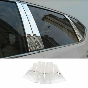 8p For Nissan Rogue 2014-2020 Chrome Door Window BC-Pillar Posts Cover Trim - Imagen 1 de 5