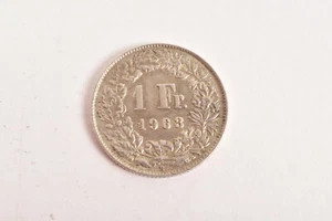 1 Swiss Franc - 1963 - B - Silver - Coin - Uncleaned #3 - Picture 1 of 2