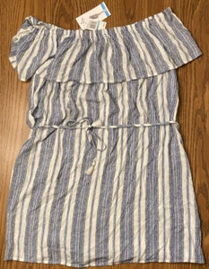 Hawaiian Tropics Beach Coverup/Dress- New- Size XL- Blue And White Stripe - Picture 1 of 4