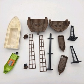 Lego Brown White Boat Hull Lot Pirates Barracuda 4011 6285 10040 6274 Parts