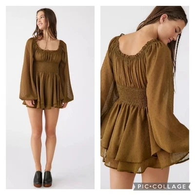 Mameluco Urban Outfitters Rosie Calado Verde Oliva Punto Suizo Talla Pequeña Foto 1 de 4