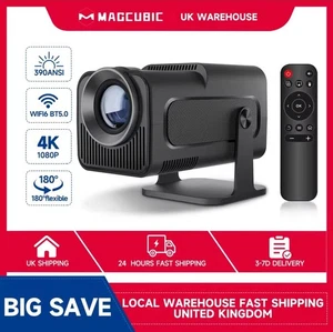 MagCubic Android 11 Projector  1080P 390ANSI Dual Wifi6 BT5.0 HY320 Black - Picture 1 of 10