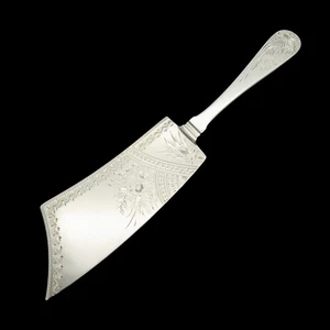 um 1875 Ästhetisches Uhrwerk Sterlingsilber Beil Stil Servierer Handgravuren - Bild 1 von 5
