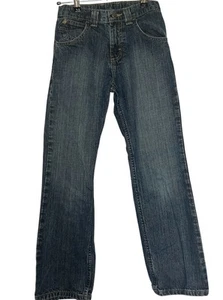 Wrangler Boy's Denim Blue Jeans Size 12 Slim Adjustable Waist Dark Wash - Picture 1 of 5