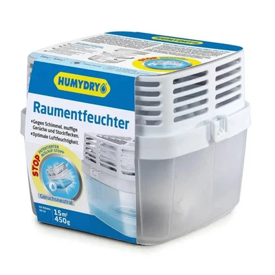 HUMYDRY® Luftentfeuchter Raumentfeuchter mit Granulat 450g - neutral für ca. 15m² Räume