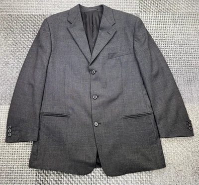 Jhane Barnes Men’s Blazer 40R Gray Textured Tailored Jacket Union Made USA 90s — 第 1/4 张图片