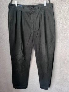 Polo Ralph Lauren Pants Mens 36x32 Black Andrew Pleated Front Classic Fit Chino - Picture 1 of 13