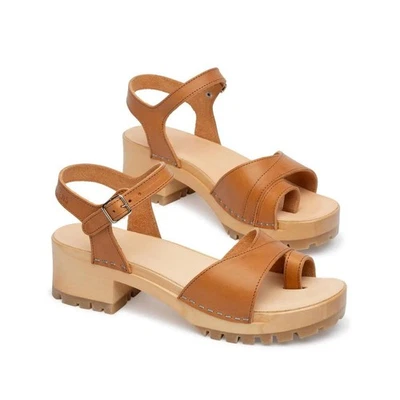 Swedish HASBEENS Leather Ankle Strap Clog Sandals Size US 8 EU 38 - Image 1 of 4