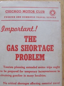 Chicago Motor Club 1948 gasolina precio e impuestos tarjeta por ciudad para viajar - Imagen 1 de 4