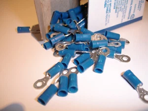 Thomas & Betts Vinyl Ring Terminals #6 (14-18ga) 14RB-6 STA-KON USA Made Box 100 - Picture 1 of 9