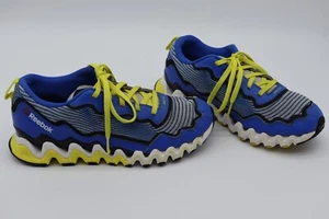 Reebok Zig Tech Blue Yellow White and Black Sneakers Boy's Size 3 Superfly Cond - Picture 1 of 8