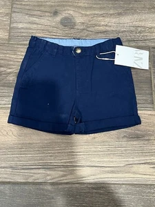 NWT Zara Toddler Boys Cotton Shorts Navy Blue Size 3-4 Years - Picture 1 of 2
