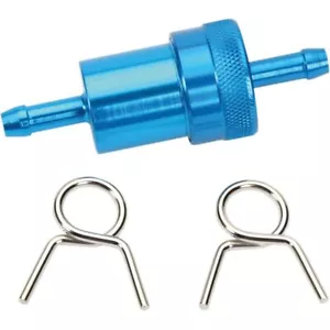 Emgo Anodized Aluminum Motorcycle Reusable Fuel Filter Blue 5/16" - Foto 1 di 1