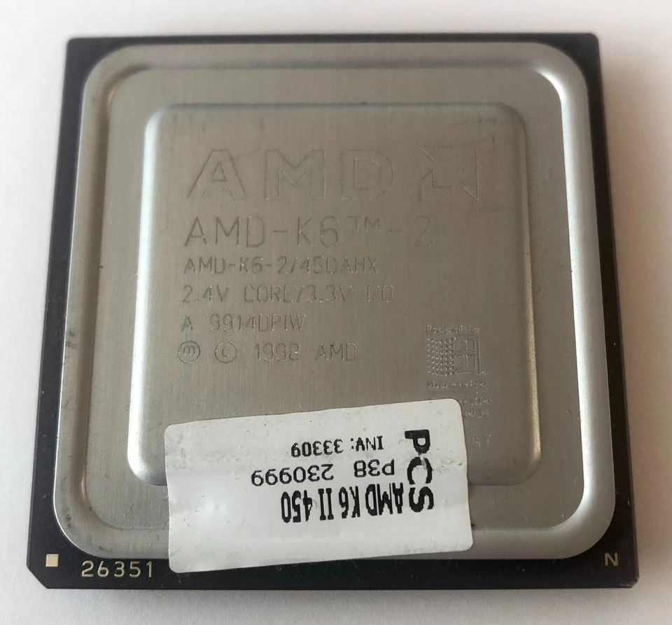 Procesador AMD K6 - AMD-K6-2/450AHX - 450 MHz Super Socket 7 - Imagen 1 de 1