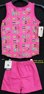 VTG Y2K Carter's Summer Shorts Shirt Outfit Girls sz 5 Pink Beach Vacation Pool - Picture 1 of 7
