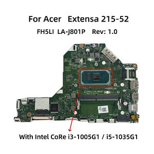 For Acer 215-52 Motherboard LA-J801P i3-1005G1 i5-1035G1 4GB NB.HS511.002