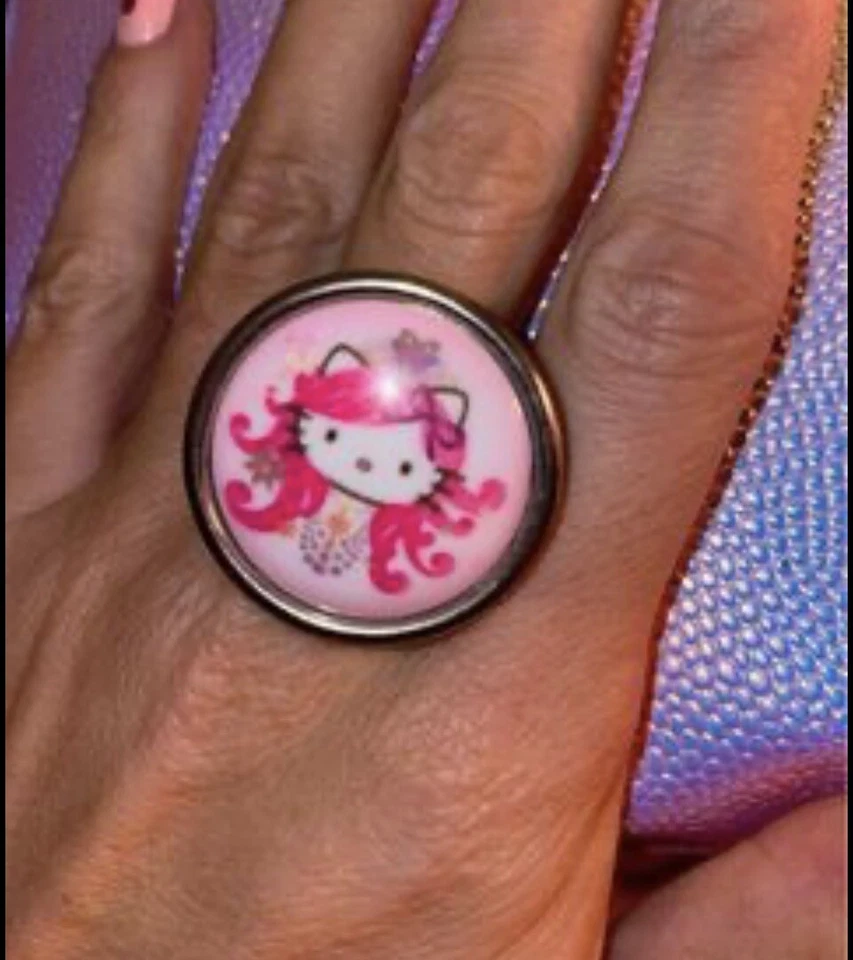 Anello Tarina Tarantino HELLO KITTY PINK HEAD - Immagine 1 di 1