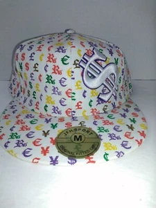 Gorra ajustada mediana con letrero de dinero de ala plana con letrero de dólar JFH. - Imagen 1 de 4