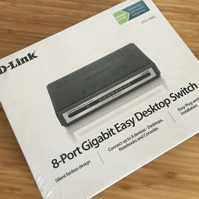 Interruptor Gigabit Dlink 8 puertos DGS 1008A ventilador silencioso menos diseño compacto Foto 1 de 4