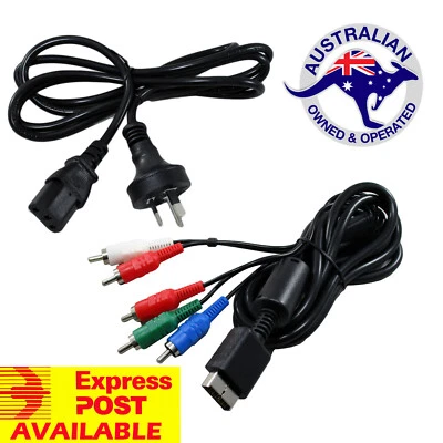 Replacement Power Cord and Component AV Cable for Fat Playstation 3 System - Image 1 of 4