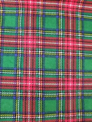 Keepsake Calico Cotton Fabric Hudson Ohio Red & Green Scotch Plaid 17" x 84" - Image 1 of 3
